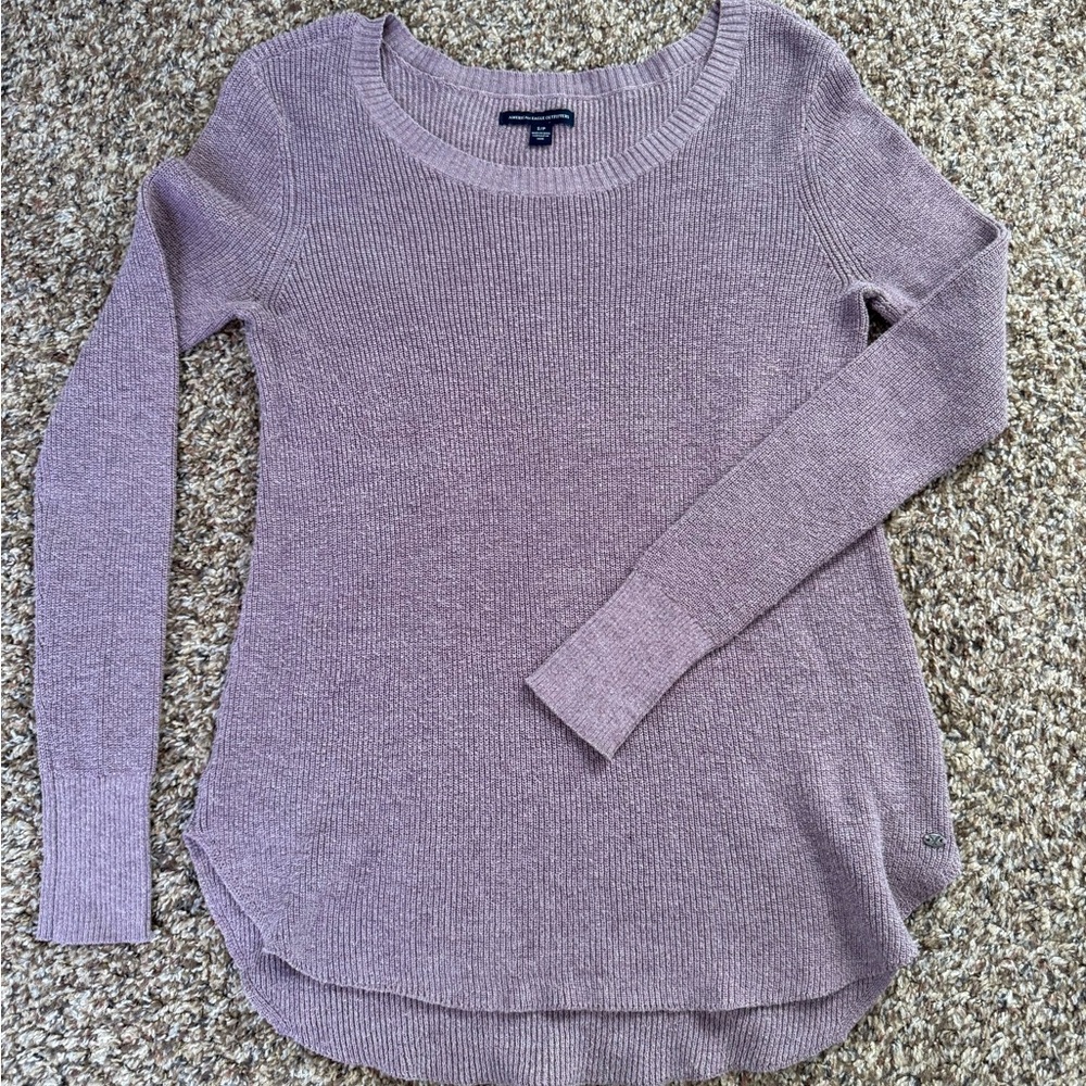 American Eagle Outfitters Lilac Crew Neck Sweater